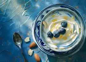 Greek Yogurt with Blueberry-Lemon Swirl & Almonds recipe