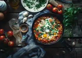 Bean and Tomato Shakshuka with Creamy Herb Sauce recipe