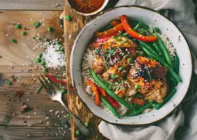 Oven-Roasted Teriyaki Chicken with Vegetables and Rice recipe