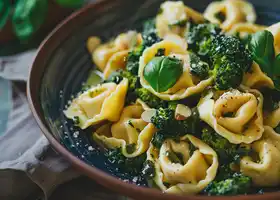 Cheese Tortellini with Broccoli and Almonds recipe